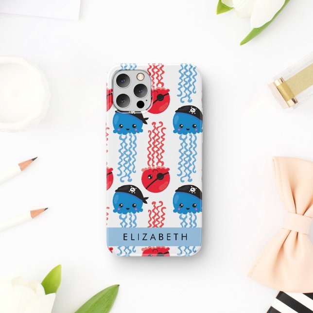 Pirate Jellyfish, Quallen Muster, Ihr Name Case-Mate iPhone Hülle (Von Creator hochgeladen)