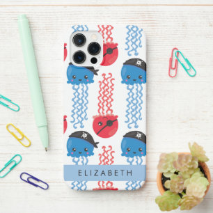 Pirate Jellyfish, Quallen Muster, Ihr Name iPhone 12 Pro Hülle