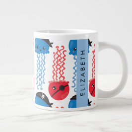 Pirate Jellyfish, Quallen Muster, Ihr Name Jumbo-Tasse