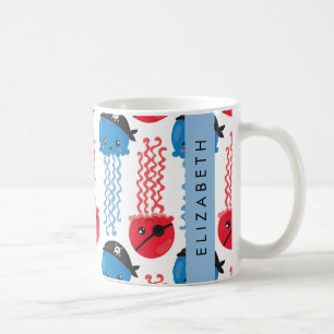Pirate Jellyfish, Quallen Muster, Ihr Name Kaffeetasse