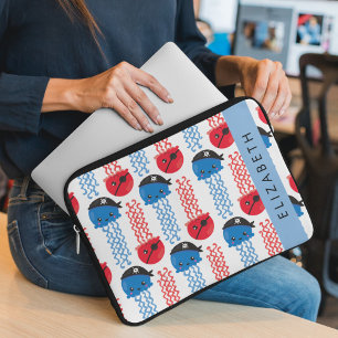 Pirate Jellyfish, Quallen Muster, Ihr Name Laptopschutzhülle