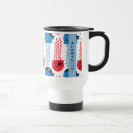 Pirate Jellyfish, Quallen Muster, Ihr Name Reisebecher