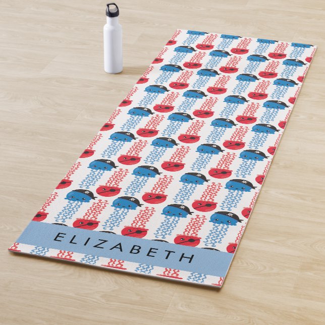 Pirate Jellyfish, Quallen Muster, Ihr Name Yogamatte (Beispiel)