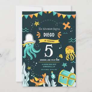 Pirate Juvenile Birthday Party Einladung