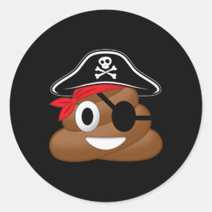 Pirate Kackte Funny Halloween Runder Aufkleber