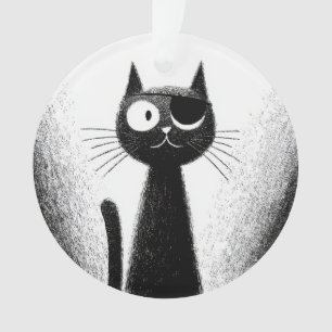 Pirate Katze – Süße, minimalistische Katzenkunst Ornament