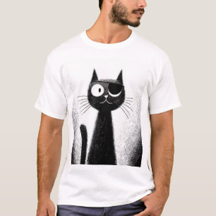 Pirate Katze – Süße, minimalistische Katzenkunst T-Shirt