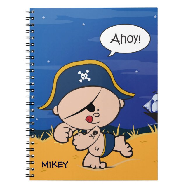Pirate Kid-Artwork-Notebook Notizblock (Vorderseite)