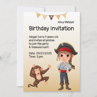 Pirate Kindergeburtstag Einladung