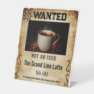 Pirate Kopfgeld Steckbrief Cafe Style Sockelschild