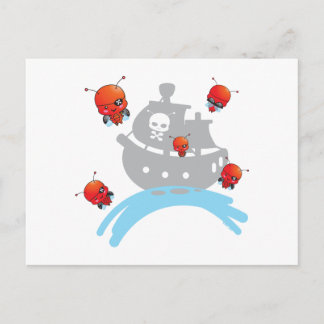 Pirate Ladybugs Postcard Postkarte