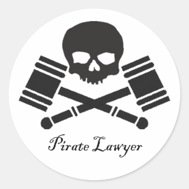 Pirate Lawyer Round Aufkleber (Vorderseite)