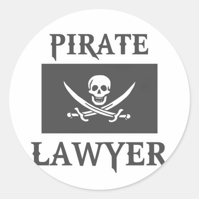 Pirate Lawyer Runder Aufkleber (Vorderseite)