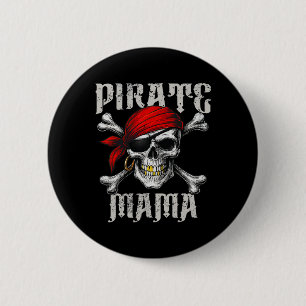 Pirate Mama Piratenflagge Flag und Skull Crossbone Button