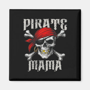 Pirate Mama Piratenflagge Flag und Skull Crossbone Magnet