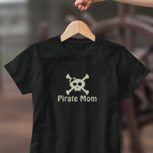 Pirate Mama Skull Crossbones Halloween T - Shirt