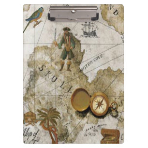 Pirate Map Clipboard Klemmbrett