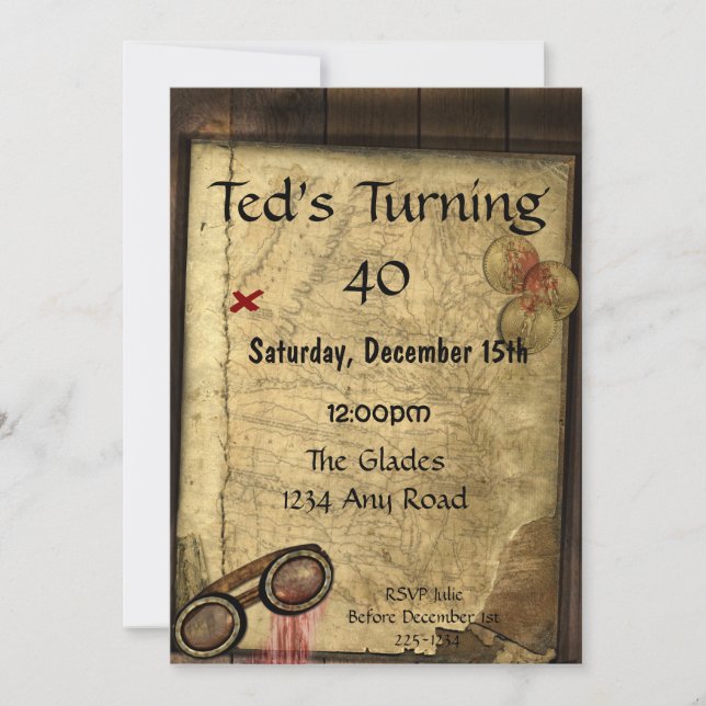 Pirate Map Einladung (Vorderseite)