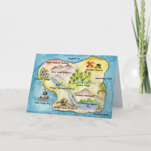 Pirate Map Greeting Card Karte