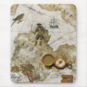 Pirate Map Maus Pad Mousepad