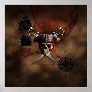 Pirate Map Poster