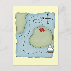 Pirate Map Postkarte