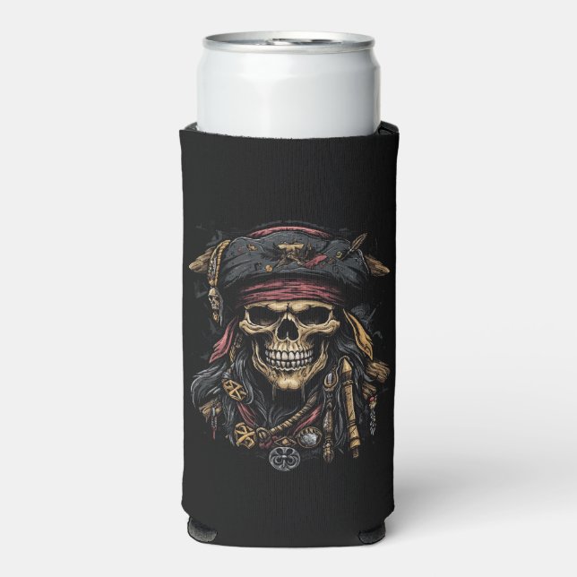 Pirate Mascot Can Cooler Selters Dosenkühler (Seltzer Vorderseite)