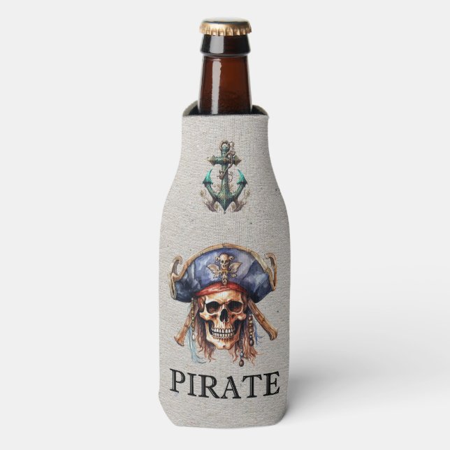 Pirate Mascot Flasche Cooler Flaschenkühler (Flaschenvorderseite)
