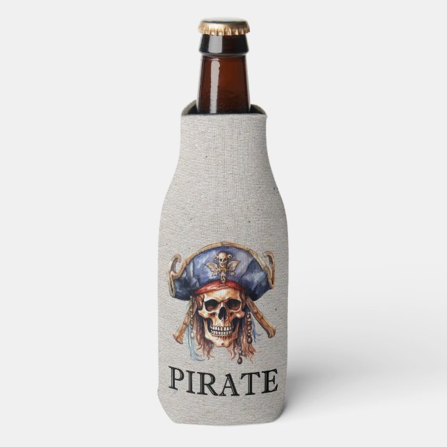 Pirate Mascot Flasche Cooler Flaschenkühler (Flaschenvorderseite)