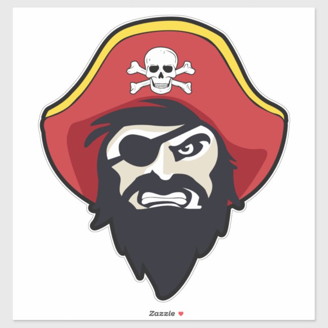 Pirate Mascot Vinyl Sticker (Blatt)