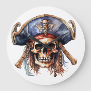 Pirate Mascot Wall Clock Große Wanduhr