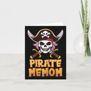 Pirate Memom Funny Captain Matching Halloween Cost Karte
