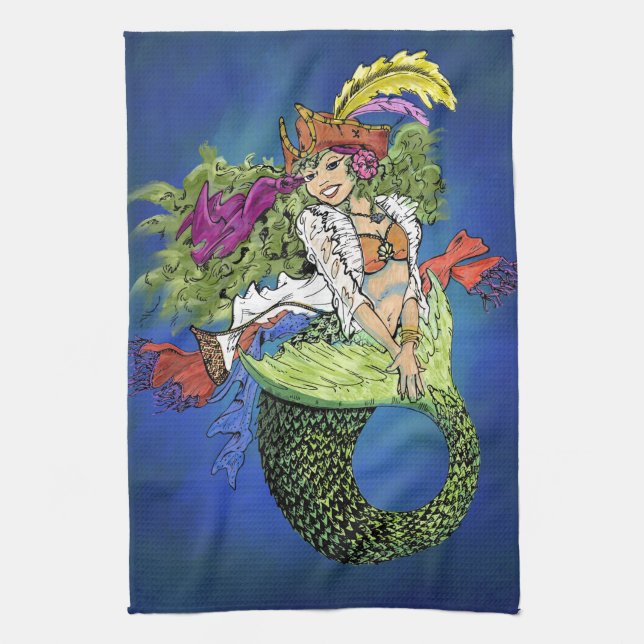 Pirate Mermaid Küchentuch (Vertikal)
