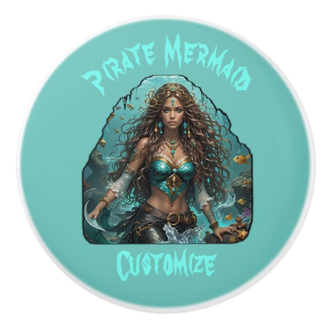 Pirate Mermaid Lady Thunder_Cove Keramikknauf (Vorderseite)