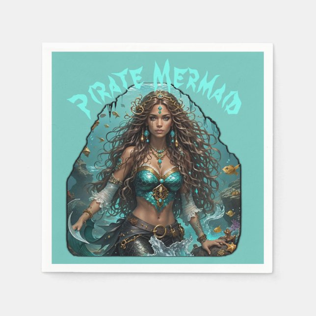 Pirate Mermaid Lady Thunder_Cove Serviette (Vorderseite)