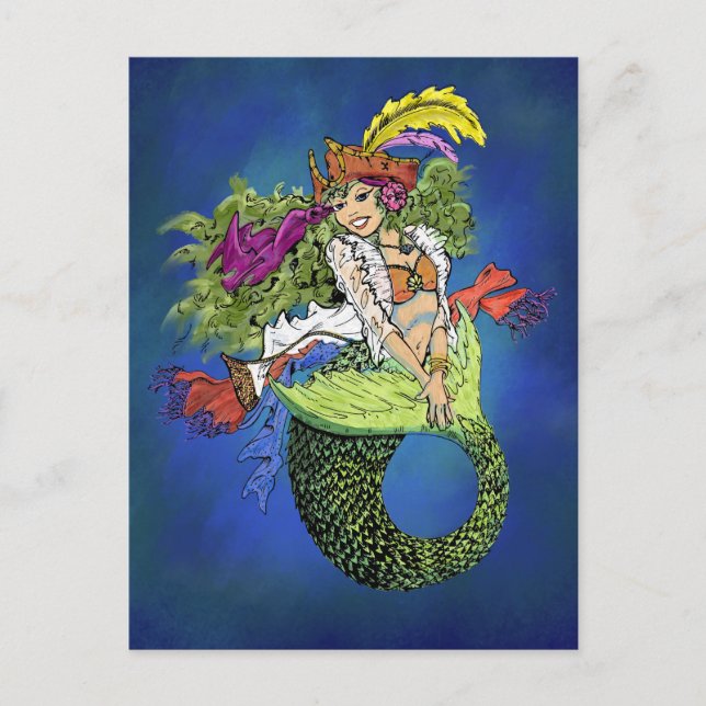 Pirate Mermaid Postkarte (Vorderseite)