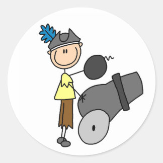 Pirate mit Cannon-Aufkleber Runder Aufkleber