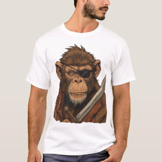 Pirate Monkey mit Schwert - Bold Adventure Art T-Shirt