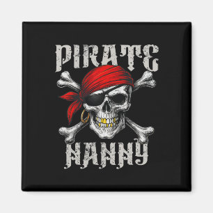 Pirate Nanny Piratenflagge Flag und Skull Crossbon Magnet