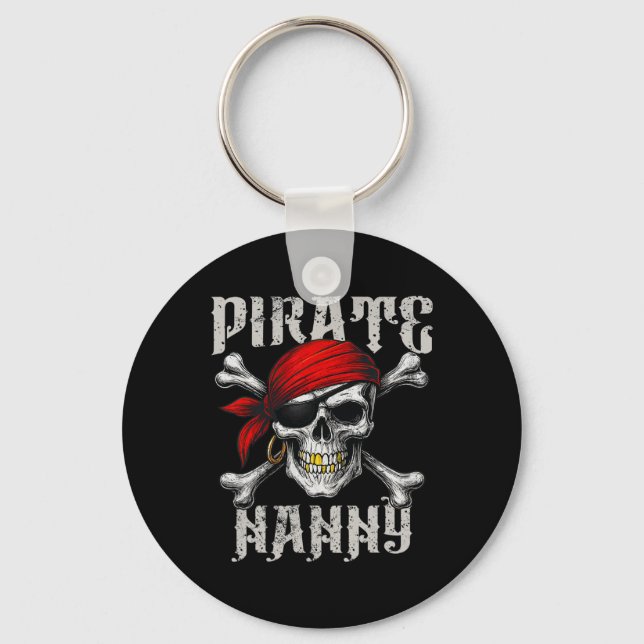 Pirate Nanny Piratenflagge Flag und Skull Crossbon Schlüsselanhänger (Vorderseite)