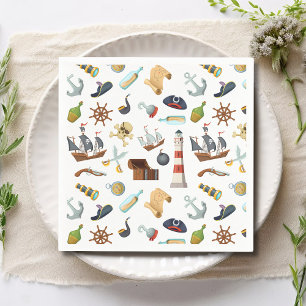 Pirate Nautic Icons Serviette