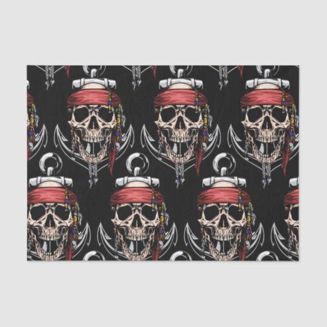 Pirate Nautical Skulls Seidenpapier (Vorderseite)