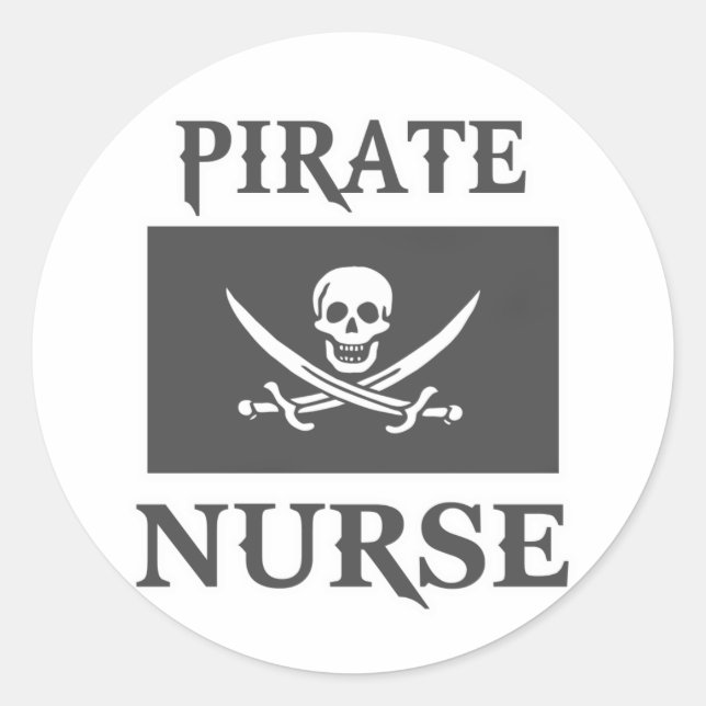 Pirate Nurse Runder Aufkleber (Vorderseite)