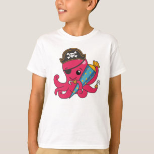 Pirate Octopus Einschulungsschule Kinderschule T-Shirt