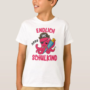 Pirate Octopus Einschulungsschule Kinderschule T-Shirt