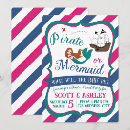Pirate oder Mermaid Gender Reveal Party Einladung
