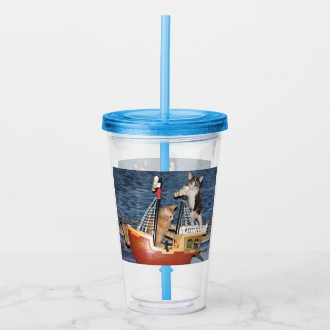 Pirate of the Cat-i-bian - Cat Acrylic Tumbler Acryltrinkbecher (Vorderseite)