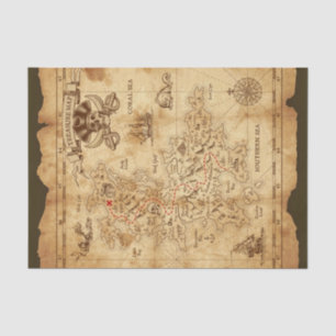 Pirate Old Vintag Treasmap Geburtstagsparty Seidenpapier