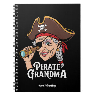 Pirate Oma Funny Oma Halloween Kostüm Notizblock