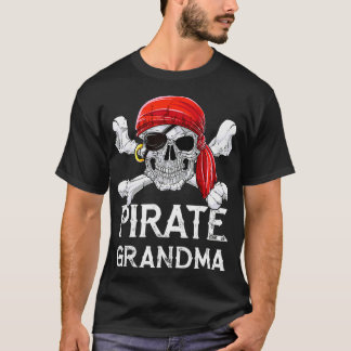 Pirate Oma T Shirt Piratenflagge Flag Skull Cro